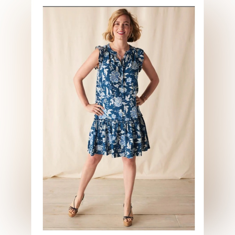 Matilda Jane Clothing NWT Serenity Blue Floral Dress, Size M